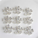 10 Pieces Alloy Flower Rhinestone Flatback Embellishment DIY Scrapbook Decoration 23mm