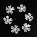 10 Pieces Alloy Flower Rhinestone Flatback Embellishment DIY Scrapbook Decoration 23mm