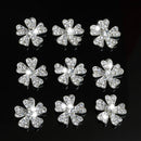 10 Pieces Alloy Flower Rhinestone Flatback Embellishment DIY Scrapbook Decoration 23mm
