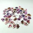 50 Pieces 2 Holes Wooden Buttons Wood Heart Shapes Floral & Birds Embellishment for Sewing Crafting Scrapbooking Cardmaking 20x25mm