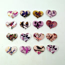 50 Pieces 2 Holes Wooden Buttons Wood Heart Shapes Floral & Birds Embellishment for Sewing Crafting Scrapbooking Cardmaking 20x25mm