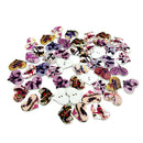 50 Pieces 2 Holes Wooden Buttons Wood Heart Shapes Floral & Birds Embellishment for Sewing Crafting Scrapbooking Cardmaking 20x25mm