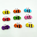 50 Pieces 2 Holes Wooden Buttons Wood Bee Shapes Embellishment for Sewing Crafting Scrapbooking Cardmaking