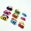 50 Pieces 2 Holes Wooden Buttons Wood Bee Shapes Embellishment for Sewing Crafting Scrapbooking Cardmaking