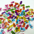 50 Pieces 2 Holes Wooden Buttons Wood Bee Shapes Embellishment for Sewing Crafting Scrapbooking Cardmaking