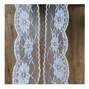 5 Yards 6.5cm Wide White Lace Ribbon Floral Trim Sewing Flower Lace Fabric Applique Clothing Accessories Crafts for Bridal Wedding Veils Dress DIY