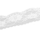 5 Yards 6.5cm Wide White Lace Ribbon Floral Trim Sewing Flower Lace Fabric Applique Clothing Accessories Crafts for Bridal Wedding Veils Dress DIY