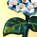 1 Piece Flower Sequin Rhinestone Patch Embroidery Sew on Appliques Garment Decoration