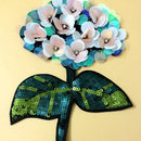 1 Piece Flower Sequin Rhinestone Patch Embroidery Sew on Appliques Garment Decoration
