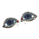 2 Pieces 6cm Rhinestone Patches Beaded Eyes Designs Sticker Stickers Embroidery Motif Applique Garment Kids Women DIY Clothes Badge