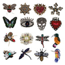Rhinestone Skull Patch Iron/Sew on Transfer Applique Motif fit Coat Sweater Handbag Purse Shoes DIY Decoration