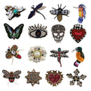 Rhinestone Skull Patch Iron/Sew on Transfer Applique Motif fit Coat Sweater Handbag Purse Shoes DIY Decoration