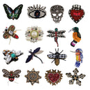 Rhinestone Skull Patch Iron/Sew on Transfer Applique Motif fit Coat Sweater Handbag Purse Shoes DIY Decoration