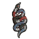 Pair of Iron on/Sew On Rhinestones Applique Beads Patches Embroidery Snake Badges Transfers Motif DIY Sewing Clothing Handbag Shoes Jeans Decoration