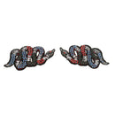 Pair of Iron on/Sew On Rhinestones Applique Beads Patches Embroidery Snake Badges Transfers Motif DIY Sewing Clothing Handbag Shoes Jeans Decoration
