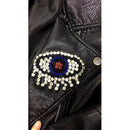 Eye Shape Embroidery Rhinestone Beaded Patch Clothes Applique Sew on Crafts