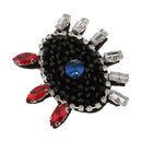 Eye Shape Embroidery Rhinestone Beaded Patch Clothes Applique Sew on Crafts