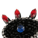 Eye Shape Embroidery Rhinestone Beaded Patch Clothes Applique Sew on Crafts