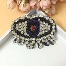 Eye Shape Embroidery Rhinestone Beaded Patch Clothes Applique Sew on Crafts