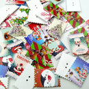 50 Pieces Printed Christmas Stamps Shape Wooden Buttons for DIY Sewing Clothing Decoration Kids Crafts