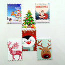 50 Pieces Printed Christmas Stamps Shape Wooden Buttons for DIY Sewing Clothing Decoration Kids Crafts