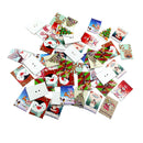 50 Pieces Printed Christmas Stamps Shape Wooden Buttons for DIY Sewing Clothing Decoration Kids Crafts