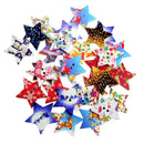 100 Pieces Christmas Star Shape Wooden Buttons for DIY Sewing Clothing Decoration Kids Crafts