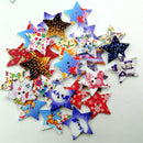 100 Pieces Christmas Star Shape Wooden Buttons for DIY Sewing Clothing Decoration Kids Crafts