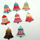 50 Pieces Christmas Bell Shape Wooden Buttons for DIY Sewing Clothing Decoration Kids Crafts