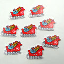 50 Pieces Xmas Sled Sleigh Wood Buttons Sewing Scrapbooking Gift Clothing Decoration