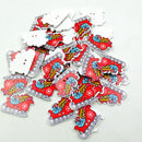 50 Pieces Xmas Sled Sleigh Wood Buttons Sewing Scrapbooking Gift Clothing Decoration