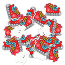 50 Pieces Xmas Sled Sleigh Wood Buttons Sewing Scrapbooking Gift Clothing Decoration