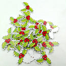 50 Pieces Xmas Leaves Wooden Buttons for Sewing Scrapbooking Gift Clothing Decoration