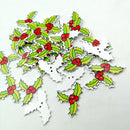 50 Pieces Xmas Leaves Wooden Buttons for Sewing Scrapbooking Gift Clothing Decoration