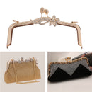 Gold Metal Arch Purse Bag Flower Frame Kiss Clasp Lock Clip Handle for DIY Craft
