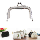 Vintage Silver Tone Metal Purse Frame Kiss Clasp Rectangle Purse Handles Handbag For Purse Bag Wallet DIY Accessories 6.5cm