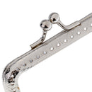 Embossing Design Metal Handbag Clutch Bag Purse Frame with Kiss Clasp Lock for DIY Bag 8.5cm