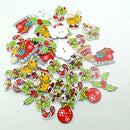 50 Pieces Mixed Christmas Bell Tree Wood Buttons Sewing Scrapbooking Gift Decoration