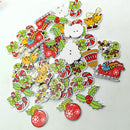 50 Pieces Mixed Christmas Bell Tree Wood Buttons Sewing Scrapbooking Gift Decoration