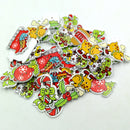 50 Pieces Mixed Christmas Bell Tree Wood Buttons Sewing Scrapbooking Gift Decoration