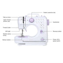 Electric Sewing Machines 12 Stitches Mini Sewing Machine Knitting Machine Multifunction Electric Replaceable Presser Foot