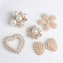 5 Piece Assorted Alloy Crystal Pearl Flatback Buttons Jewelry Making Accessories