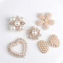 5 Piece Assorted Alloy Crystal Pearl Flatback Buttons Jewelry Making Accessories