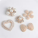 5 Piece Assorted Alloy Crystal Pearl Flatback Buttons Jewelry Making Accessories