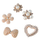 5 Piece Assorted Alloy Crystal Pearl Flatback Buttons Jewelry Making Accessories