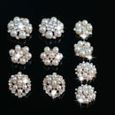 10 Piece Assorted Alloy Flower Crystal Pearl Flatback Buttons Jewelry Making Accessories