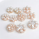 10 Piece Assorted Alloy Flower Crystal Pearl Flatback Buttons Jewelry Making Accessories