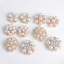 10 Piece Assorted Alloy Flower Crystal Pearl Flatback Buttons Jewelry Making Accessories