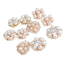 10 Piece Assorted Alloy Flower Crystal Pearl Flatback Buttons Jewelry Making Accessories