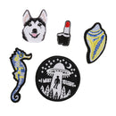 5 Pieces Cute Assorted Embroidery Patches Sew Iron on Badge Bag Fabric Appliques